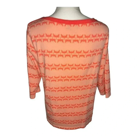 Christopher & Banks pink dragonfly blouse size petite large - Picture 3 of 3